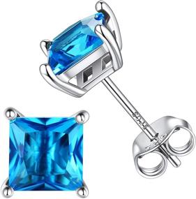 img 4 attached to 💎 Premium Sterling Silver Birthstone Stud Earrings for Women and Teen Girls with Elegant Gift Packaging-PERFECT for Prom, Weddings, and Special Occasions