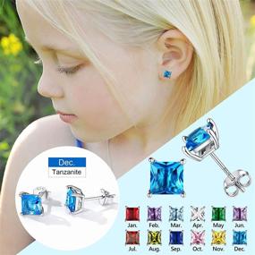 img 3 attached to 💎 Premium Sterling Silver Birthstone Stud Earrings for Women and Teen Girls with Elegant Gift Packaging-PERFECT for Prom, Weddings, and Special Occasions