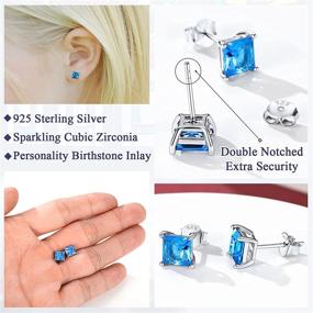 img 2 attached to 💎 Premium Sterling Silver Birthstone Stud Earrings for Women and Teen Girls with Elegant Gift Packaging-PERFECT for Prom, Weddings, and Special Occasions