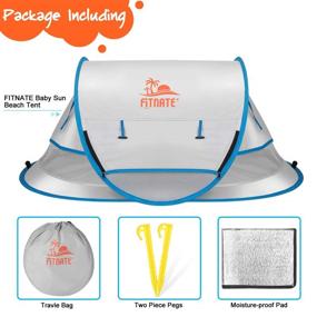 img 1 attached to 🏖️ FITNATE Portable Baby Beach Tent, Infant & Toddler Travel Bed, UPF 50+ Sun Shelter with Moisture-Proof Pad, Pop Up Design with Storage Bag and 2 Pegs - Perfect for Beach, Grass, and Indoor Use