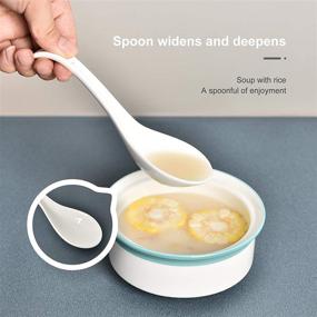 img 3 attached to 🥢 Cook Up Authentic Asian Cuisine with NJCharms Ceramic Soup Spoons Set - Perfect for Pho, Ramen, and Noodles!