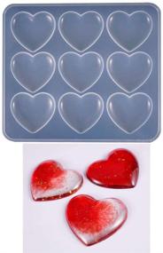 img 2 attached to 💖 Heart-Shaped Epoxy Silicone Mold, Set of 9 - 5.2 x 4.2cm Resin Casting Love Heart Pendant for Jewelry Making, DIY Crafts