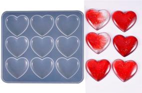 img 1 attached to 💖 Heart-Shaped Epoxy Silicone Mold, Set of 9 - 5.2 x 4.2cm Resin Casting Love Heart Pendant for Jewelry Making, DIY Crafts