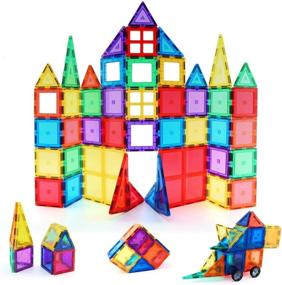 img 4 attached to 🧩 Enhance Creativity and Fun with Children Hub 60Pcs Magnetic Tiles