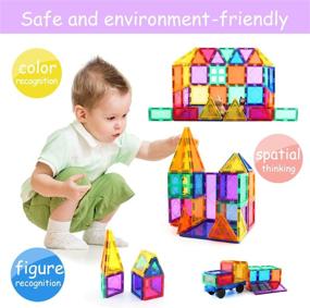 img 2 attached to 🧩 Enhance Creativity and Fun with Children Hub 60Pcs Magnetic Tiles