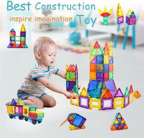 img 3 attached to 🧩 Enhance Creativity and Fun with Children Hub 60Pcs Magnetic Tiles