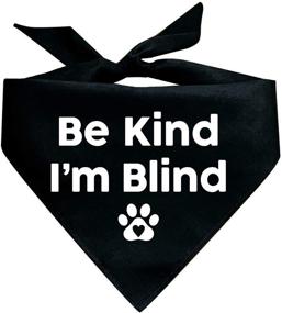 img 2 attached to 🐶 Tees & Tails Be Kind I'm Blind Triangle Dog Bandana: Assorted Colors for Enhanced Visibility