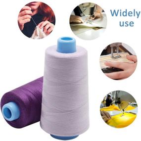 img 1 attached to 🧵 3000 Yard Polyester Sewing Machine Thread, 6-Pack: Ideal for Sewing Machines, DIY Sewing, Hand Embroidery, Serger - Purple