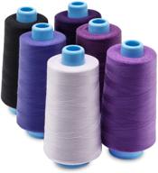 🧵 3000 yard polyester sewing machine thread, 6-pack: ideal for sewing machines, diy sewing, hand embroidery, serger - purple logo