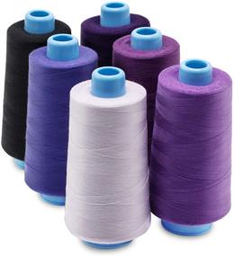 img 4 attached to 🧵 3000 Yard Polyester Sewing Machine Thread, 6-Pack: Ideal for Sewing Machines, DIY Sewing, Hand Embroidery, Serger - Purple