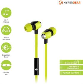 img 1 attached to 🎧 Наушники HyperGear dBm Wave с микрофоном, шумоизоляцией для iPhone, Galaxy, iPad/планшеты - улучшенное звучание баса, разъем 3,5 мм [зеленый]