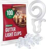 🎄 gutter light clips [set of 100] - hanging outdoor lights c5, c6, c7, c9, mini, icicle, rope lights. christmas light clips - no tools required - usa made логотип