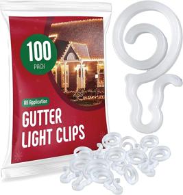 img 4 attached to 🎄 Gutter Light Clips [Set of 100] - Hanging Outdoor Lights C5, C6, C7, C9, Mini, Icicle, Rope Lights. Christmas Light Clips - No Tools Required - USA Made