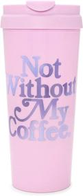 img 4 attached to ☕ Ban.do Hot Stuff Insulated Thermal Coffee Mug, 16 Ounce Travel Tumbler, 'Not Without My Coffee' (Purple)