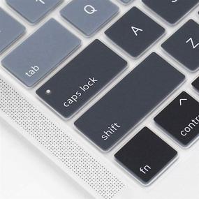 img 1 attached to 💻 ProElife Ultra Thin Silicone Keyboard Cover Skin for MacBook Air 13 Inch 2020 with Touch ID (MODLE A2179 and A2337 Apple M1 Chip, U.S Layout) Keyboard Accessories Protector - Ombre Gray