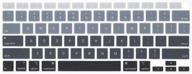 💻 proelife ultra thin silicone keyboard cover skin for macbook air 13 inch 2020 with touch id (modle a2179 and a2337 apple m1 chip, u.s layout) keyboard accessories protector - ombre gray logo