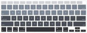 img 4 attached to 💻 ProElife Ultra Thin Silicone Keyboard Cover Skin for MacBook Air 13 Inch 2020 with Touch ID (MODLE A2179 and A2337 Apple M1 Chip, U.S Layout) Keyboard Accessories Protector - Ombre Gray