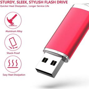 img 1 attached to 🔴 KOOTION Накопители на 2 ГБ USB 2.0 10 штук - Красные USB флэш-накопители с памятью Pen Drive, брелоком, USB-накопители