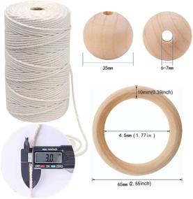 img 3 attached to 🧵 3mm Macrame Cord Set - 327 Yards (300 Meters) Macrame Rope with Beads, Rings, and Thread Clipper - DIY Macrame Kit, 100% Natural Cotton Twine String for Craft Projects