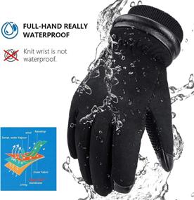 img 3 attached to OZERO Waterproof Winter Gloves -30 ℉ | Cold Proof Touchscreen | Anti Slip Silicon Palm | Windproof Thermal Glove | Driving Cycling Riding Motorcycle | Cold Weather Warmest Gifts for Dad | Men Women