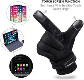 img 1 attached to OZERO Waterproof Winter Gloves -30 ℉ | Cold Proof Touchscreen | Anti Slip Silicon Palm | Windproof Thermal Glove | Driving Cycling Riding Motorcycle | Cold Weather Warmest Gifts for Dad | Men Women