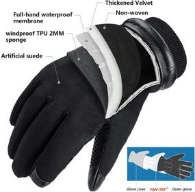 img 2 attached to OZERO Waterproof Winter Gloves -30 ℉ | Cold Proof Touchscreen | Anti Slip Silicon Palm | Windproof Thermal Glove | Driving Cycling Riding Motorcycle | Cold Weather Warmest Gifts for Dad | Men Women