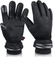 ozero waterproof winter gloves -30 ℉ | cold proof touchscreen | anti slip silicon palm | windproof thermal glove | driving cycling riding motorcycle | cold weather warmest gifts for dad | men women logo