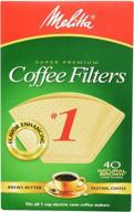 ☕ melitta 620122: 40 count #1 natural brown cone coffee filters - pack of 5 for enhanced brewing experience logo