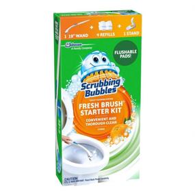 img 1 attached to 🚽 Scrubbing Bubbles Fresh Brush Toilet Bowl Cleaning System Starter Kit - Removes Stains, Citrus Scented, Includes: Wand + 4 Refills + 1 Stand