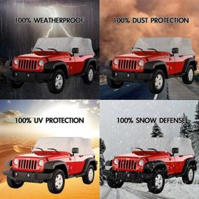 img 1 attached to 🚗 North East Harbor 4-Layer Breathable Cab Car Cover for 2007-2018 Jeep Wrangler (2-Door) - Sunray Protected, Weather Resistant Storage Cover, Grey