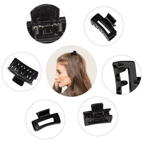 img 1 attached to 🎀 Women's Girls' Mini Hair Claw Clips Pack - Small Claw Hair Clips for Thin/Medium Thick Hair - 1.5 Inch Matte Rectangle Nonslip Jaw Clips in 10 Colors, with Gift Box