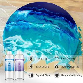 img 3 attached to FanAut 18.5 Ounce Epoxy Resin Crystal Clear Kit: Ideal for Art, Crafts, Tumblers, Casting, and Jewelry Making - Includes 2 Droppers, 2 Sticks, 2 Pairs of Gloves and 1 Pack of Resin Glitter