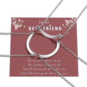 img 4 attached to 👯 Friendship Circle Necklace Set | Best Friend Matching BFF Necklaces for 2/3 Girls, Women, Friends, and Sisters