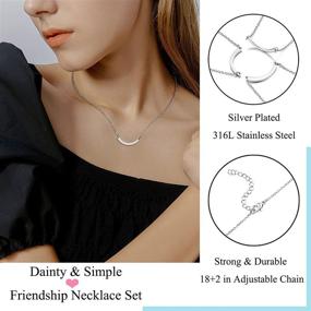 img 3 attached to 👯 Friendship Circle Necklace Set | Best Friend Matching BFF Necklaces for 2/3 Girls, Women, Friends, and Sisters