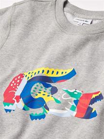 img 1 attached to 👕 Lacoste Boys Big Croc Crewneck Sweatshirt in Multi-Color