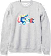 👕 lacoste boys big croc crewneck sweatshirt in multi-color logo