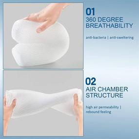 img 1 attached to 🌙 Middle Firm 4D Air Fiber Bolster Neck Pillow for Pain Relief, Cervical Roll Pillow for Neck Pain, Sleeping Lumbar Support Pillow for Lower Back and Knee - 4”×16”