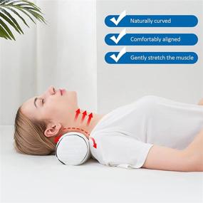 img 2 attached to 🌙 Middle Firm 4D Air Fiber Bolster Neck Pillow for Pain Relief, Cervical Roll Pillow for Neck Pain, Sleeping Lumbar Support Pillow for Lower Back and Knee - 4”×16”