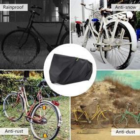img 2 attached to Bike Bicycle Cover Outdoor Storage Waterproof for 2/3 Bikes - Heavy Duty 210D Oxford Material, XL XXL Size, Dust Rain Wind Snow Proof, Lock Hole included - Ideal for Mountain, Road, and Electric Bikes