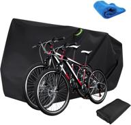 bike bicycle cover outdoor storage waterproof for 2/3 bikes - heavy duty 210d oxford material, xl xxl size, dust rain wind snow proof, lock hole included - ideal for mountain, road, and electric bikes logo