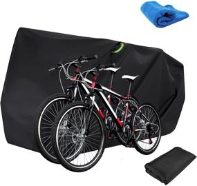 img 4 attached to Bike Bicycle Cover Outdoor Storage Waterproof for 2/3 Bikes - Heavy Duty 210D Oxford Material, XL XXL Size, Dust Rain Wind Snow Proof, Lock Hole included - Ideal for Mountain, Road, and Electric Bikes