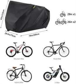 img 3 attached to Bike Bicycle Cover Outdoor Storage Waterproof for 2/3 Bikes - Heavy Duty 210D Oxford Material, XL XXL Size, Dust Rain Wind Snow Proof, Lock Hole included - Ideal for Mountain, Road, and Electric Bikes