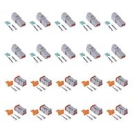 💧 muyi waterproof connector kit - 10 sets 2 pin way dt04-2p dt04-2s, 13 amps continuous, 14-22 awg dt series connector logo