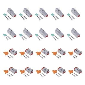 img 4 attached to 💧 MUYI Waterproof Connector Kit - 10 Sets 2 Pin Way DT04-2P DT04-2S, 13 Amps Continuous, 14-22 AWG DT Series Connector