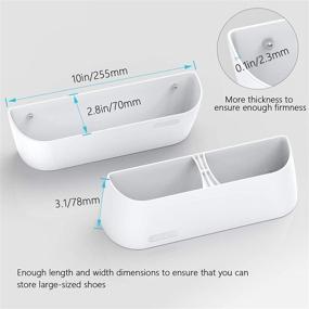 img 2 attached to 👟 Yocice Wall Mounted Shoes Rack 6-Pack: Ultimate Storage Organizer with Sticky Hanging Strips, Door Shoe Hangers – SM03-White-6