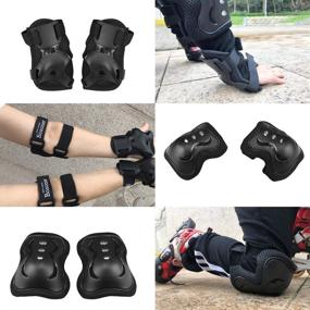 img 2 attached to 🛹 BOSONER Kids Youth Knee Elbow Pads Guards Set for Roller Skates Cycling BMX Bike Skateboard Inline Skating Scooter Sports