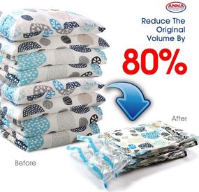 img 3 attached to 👜 Anna Home Vacuum Storage Bags: Small 8-Pack Space Saver Bags for Travel. Durable, Reusable & Includes Travel Hand Pump (8x Small)