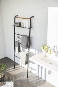 img 2 attached to 🏢 YAMAZAKI Home Tower Leaning Ladder: Practical Black Shelf Organizing Solution