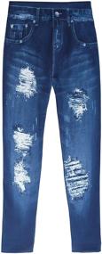 img 2 attached to Just Love Girls' Denim Leggings – Size 10-12, Clothing Item #29634