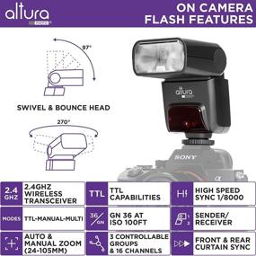 img 3 attached to Altura Photo AP-305S Camera Flash and Wireless Manual Trigger for Sony A7 Series, A6600, A6500, A6400, A6300, A6000, A9 - 2.4GHz TTL Speedlite for Mirrorless Cameras